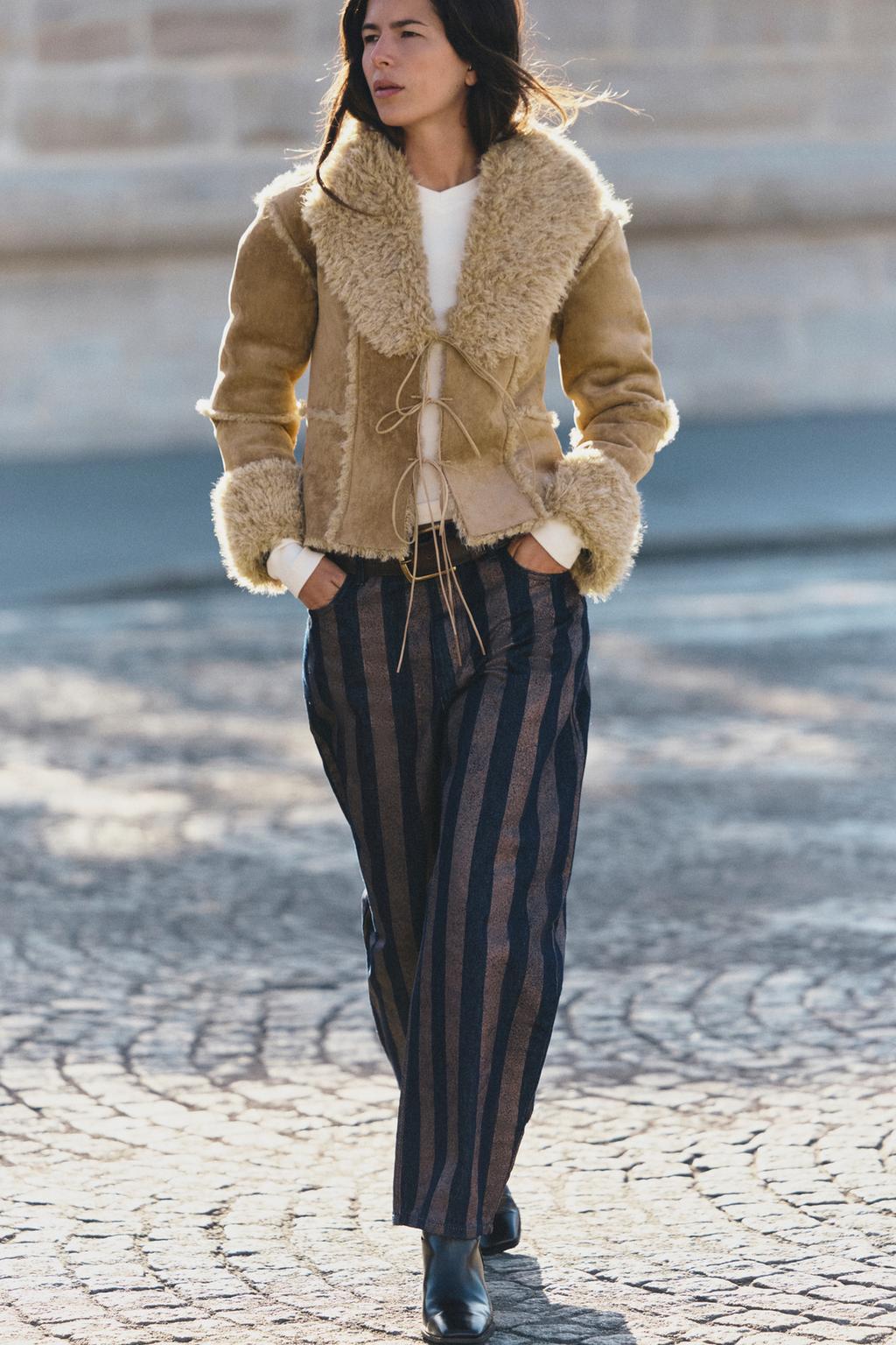 FAUX SUEDE FAUX FUR JACKET