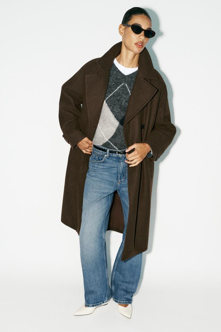 SOFT OVERSIZED COAT — Brown