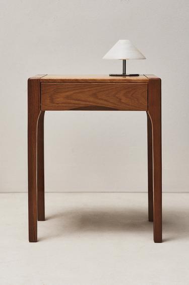 Zaras SÄNGBORD I EK MED LÅDA. - Mörkbrun