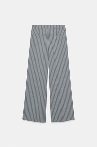 PINSTRIPED FLARE TROUSERS - Blue / Grey by Zara - Image 5