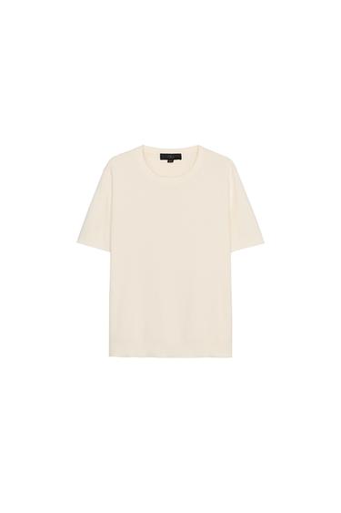 PLAIN KNIT TOP WITH SHORT SLEEVES