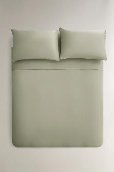 SATEEN DUVET COVER (500 THREAD COUNT) - dusty blue by Zara