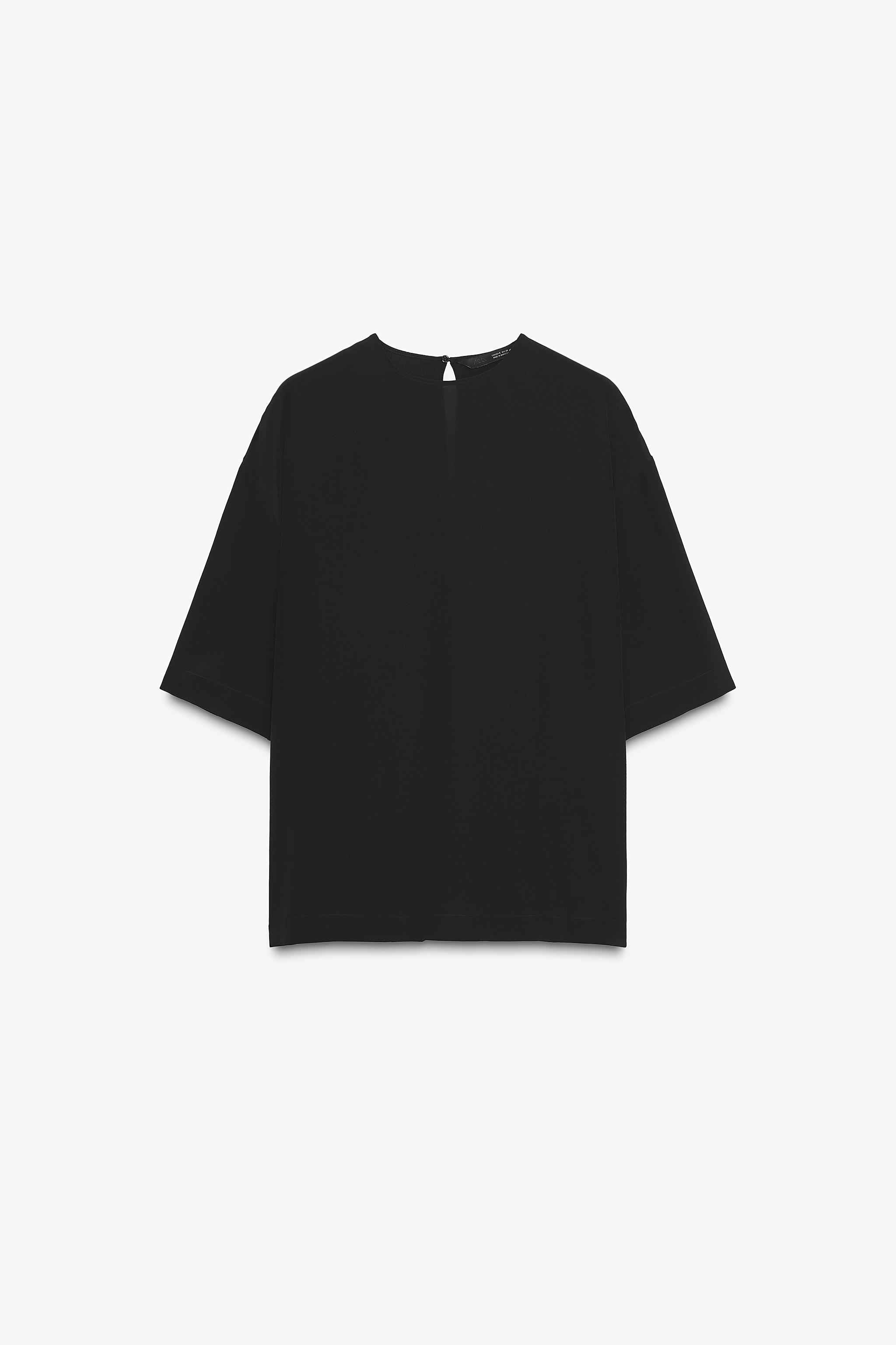 100% SILK TOP ZW COLLECTION LIMITED EDITION - Black | ZARA