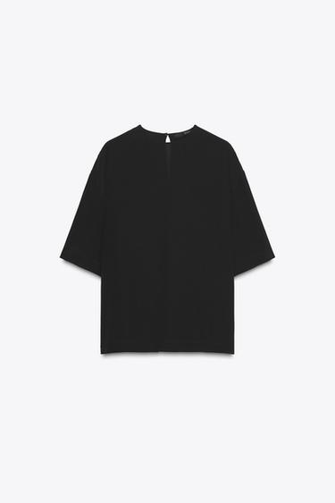 100% SILK TOP ZW COLLECTION LIMITED EDITION - Black by Zara