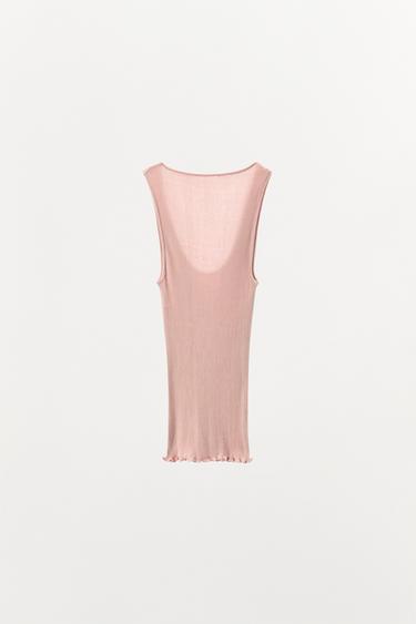 TOP RIB SOIE 100 % - Rose craie de Zara - Image 3