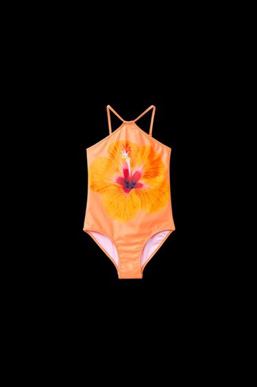 6-14 JAHRE/ BADEANZUG MIT BLUMENMUSTER - Orange von Zara - Bild 0