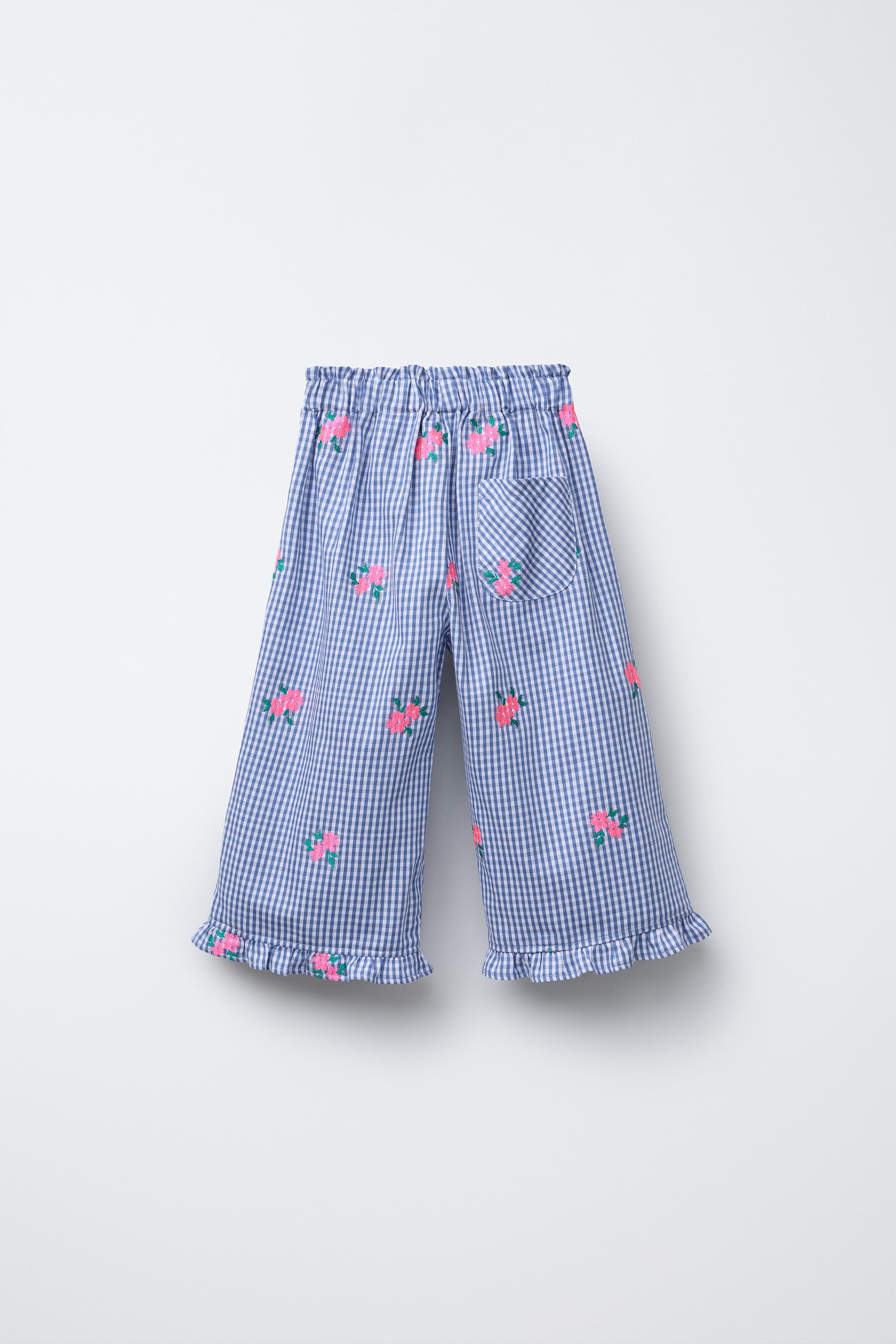 BURBERRY BLUE LABEL チェック柄キュロットパンツ 刺繍入 パンツ