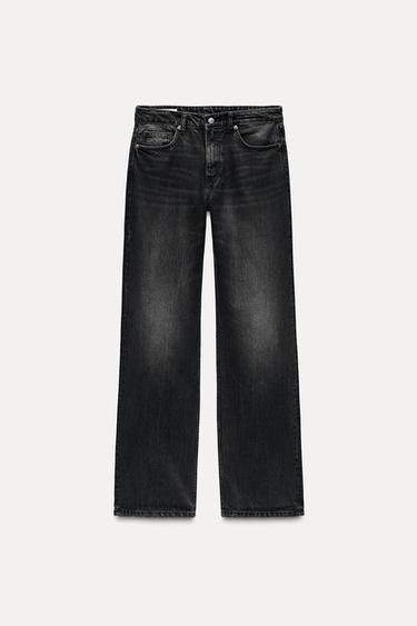 MID-RISE WIDE-LEG TRF JEANS - Black by Zara