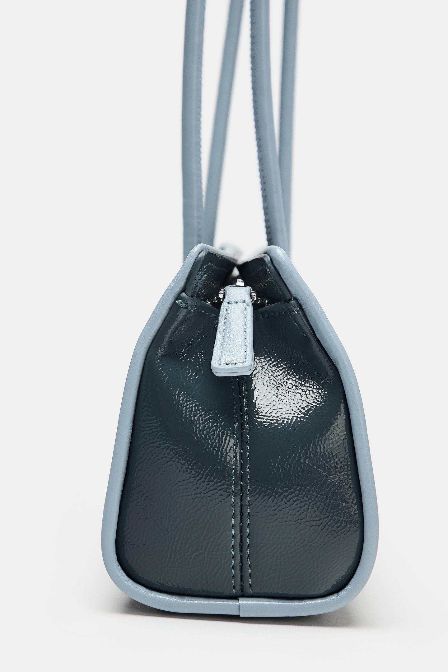 Женская сумка Zara Elongated Shoulder, цвет: Синий — фото 5