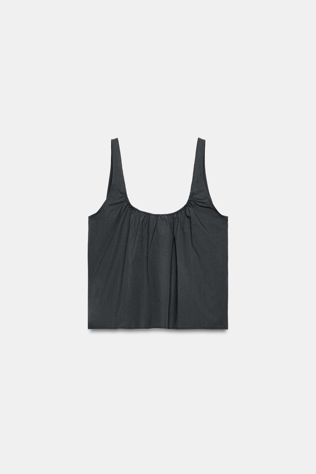 BUTTONED POPLIN TOP - image 2