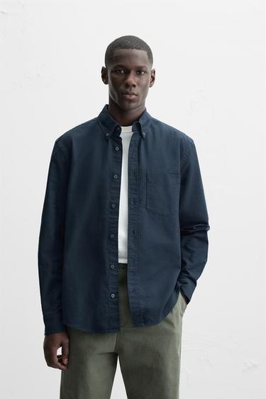 CHEMISE OXFORD - Bleu marine de Zara - Image 1