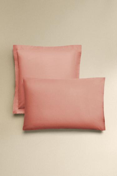 Zara PERCALE COTTON PILLOWCASE (200 THREAD COUNT) - Coral