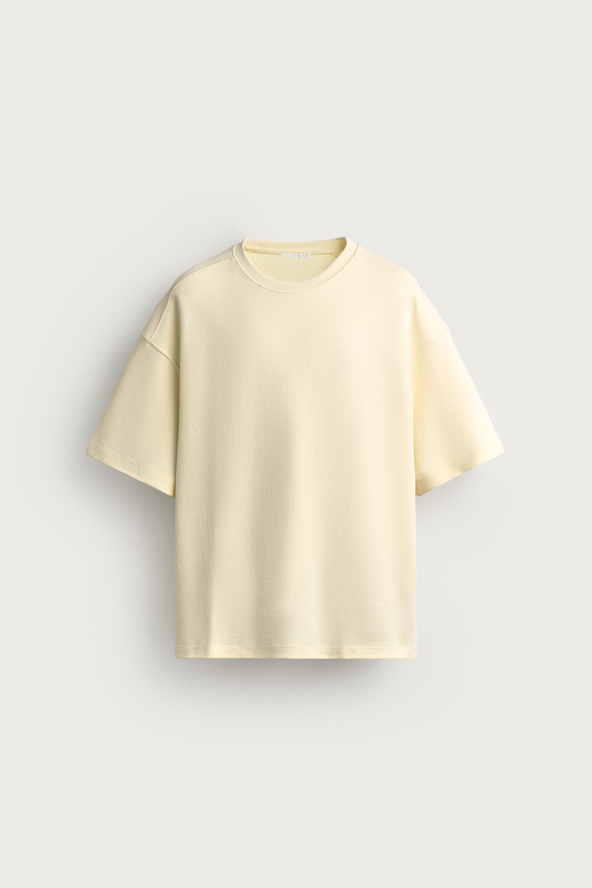 RELAXED FIT INTERLOCK SWEATSHIRT — Light yellow