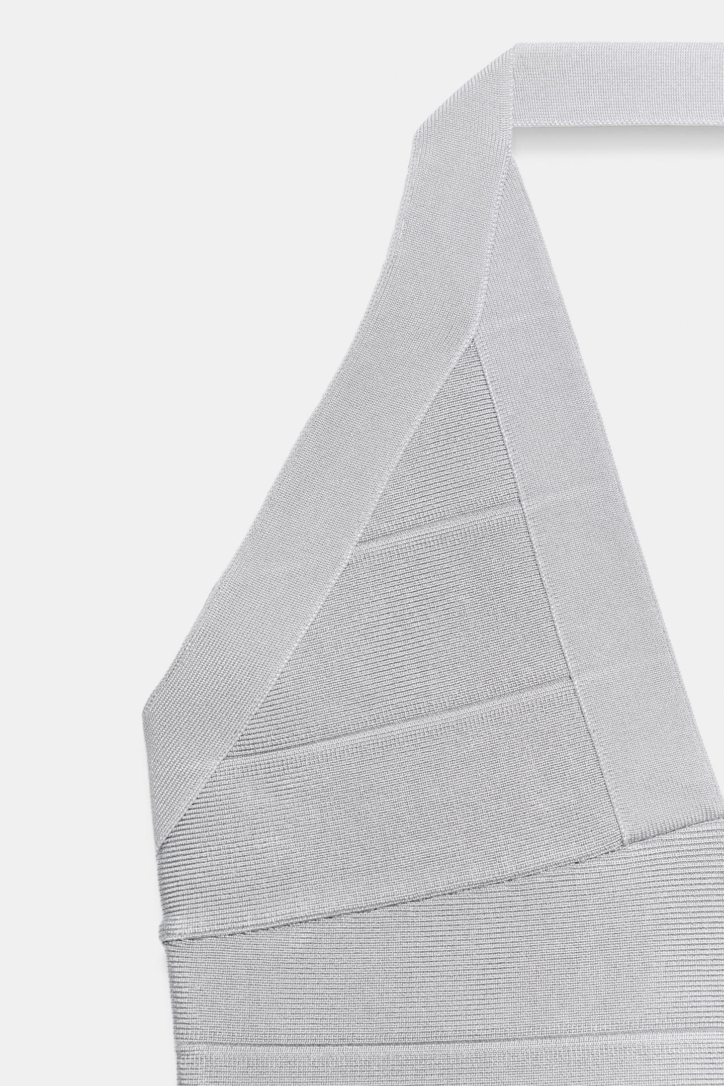 Женский топ Zara Stretch Band Halter Top, цвет: Светлый серый — фото 8