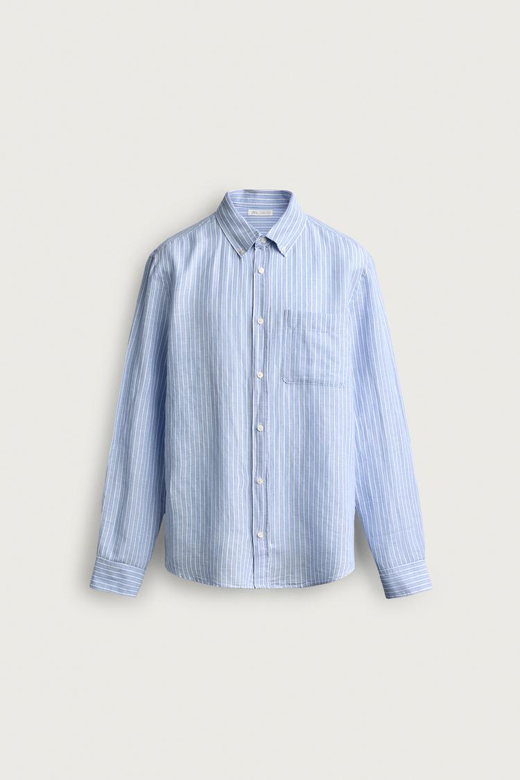 CAMISA DE MEZCLA DE LINO CORTE RECTO 7