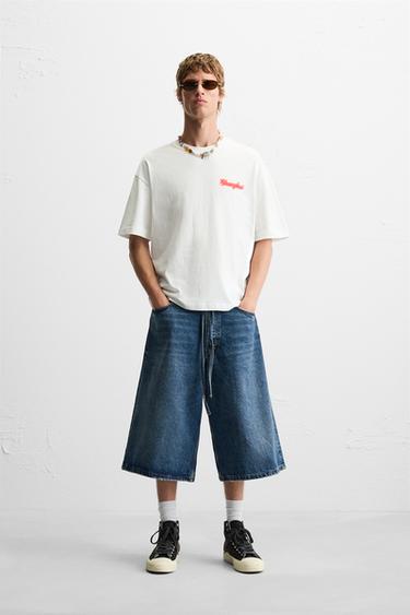 Zara BLURRED PRINT T-SHIRT - White - Image 0
