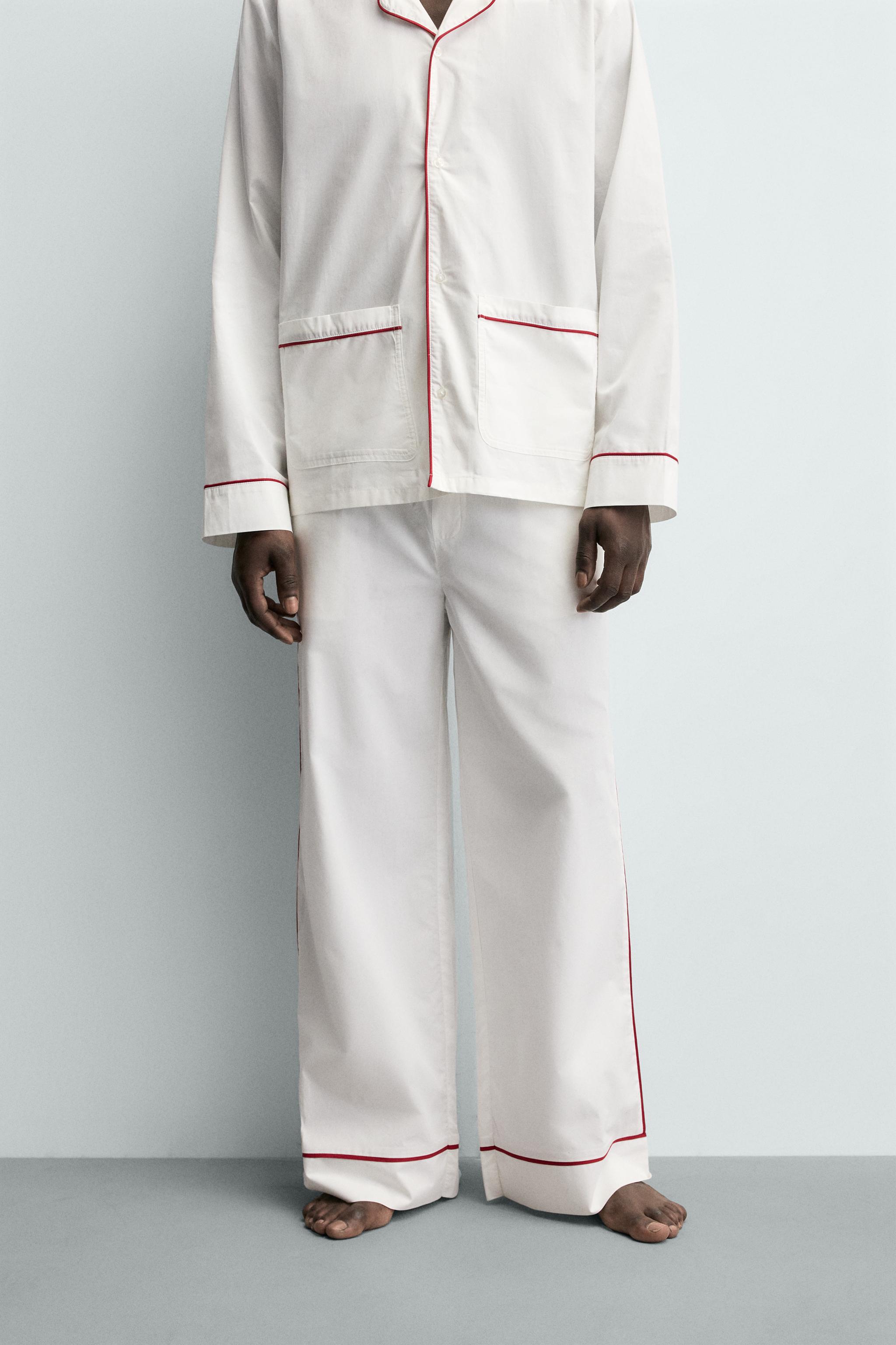CONTRAST PIPING PAJAMA SET
