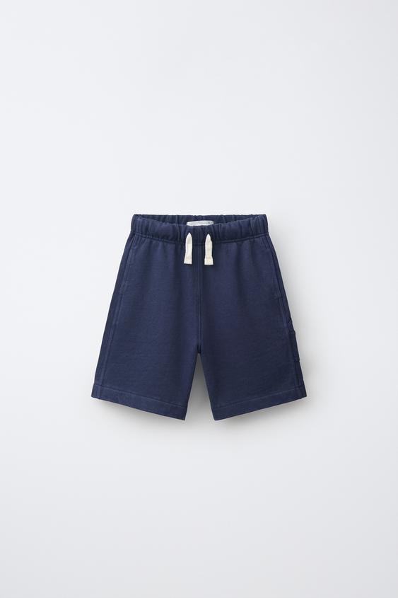 PLUSH BERMUDA SHORTS - Blue by Zara - Image 0