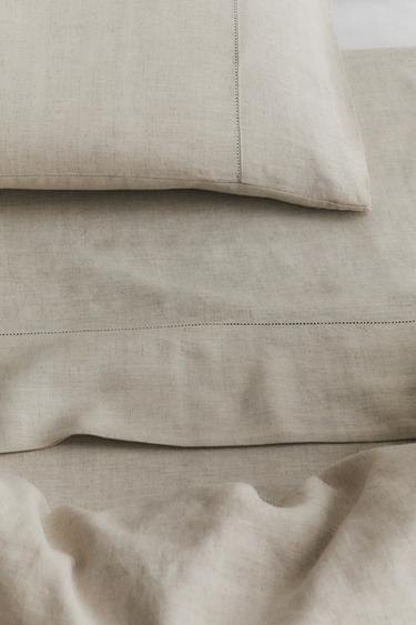 HEMP FLAT SHEET (175 GSM) - Light beige by Zara - Image 4
