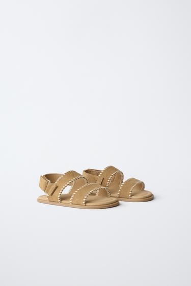 BAREFOOT LEATHER SANDALS - Brown by Zara