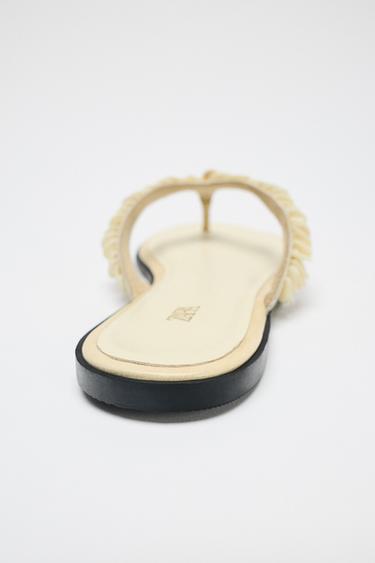 BEADED STRAP SANDALS - Beige by Zara - Image 3