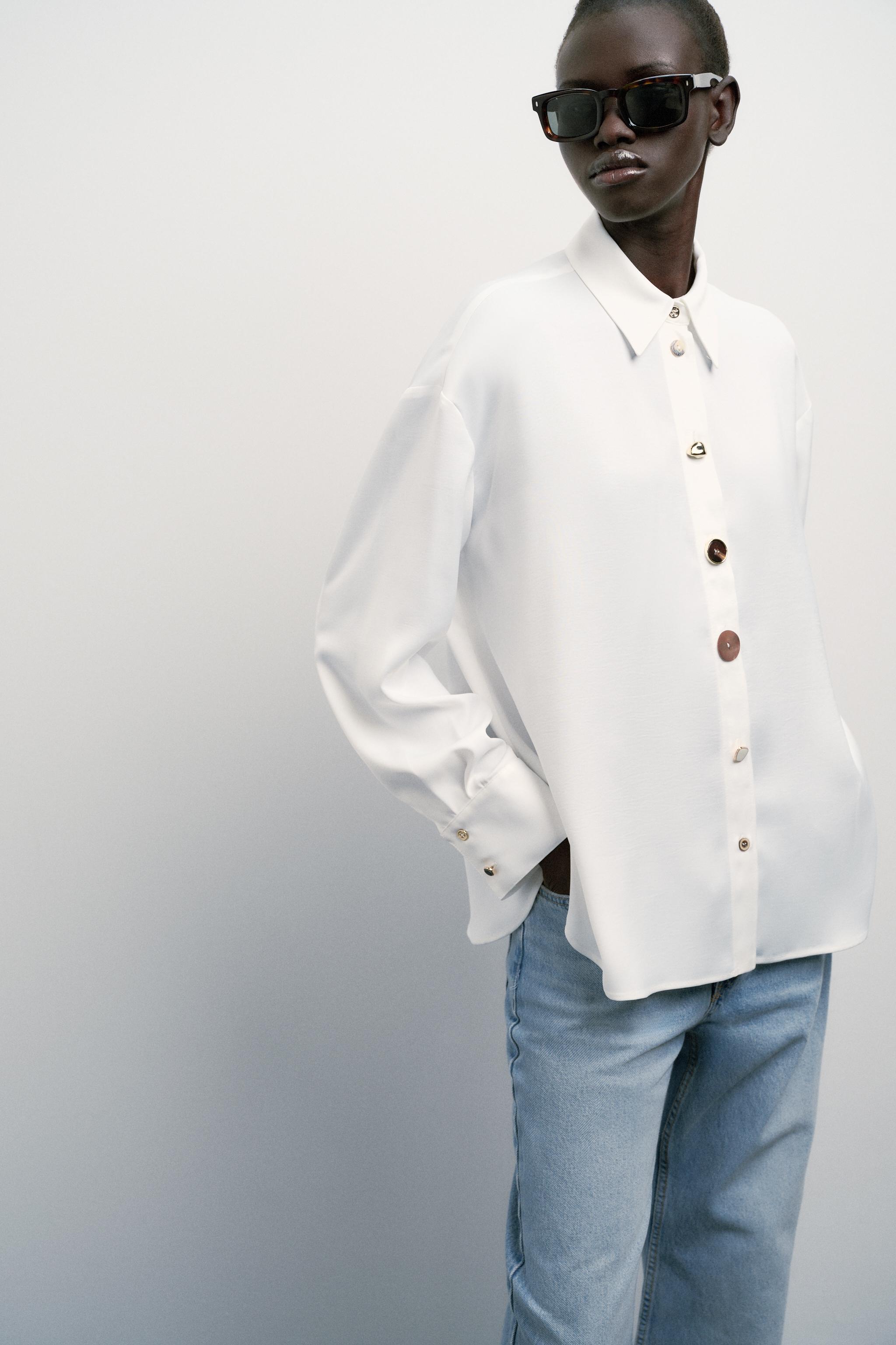 ZARA ランダムボタン 無数ボタン スリーピングシャツ ZARA ランダムボタン 無数ボタン スリーピングシャツ - メルカリ