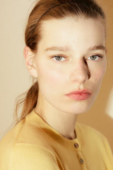 100% CASHMERE BUTTONED CARDIGAN - Yellow by Zara