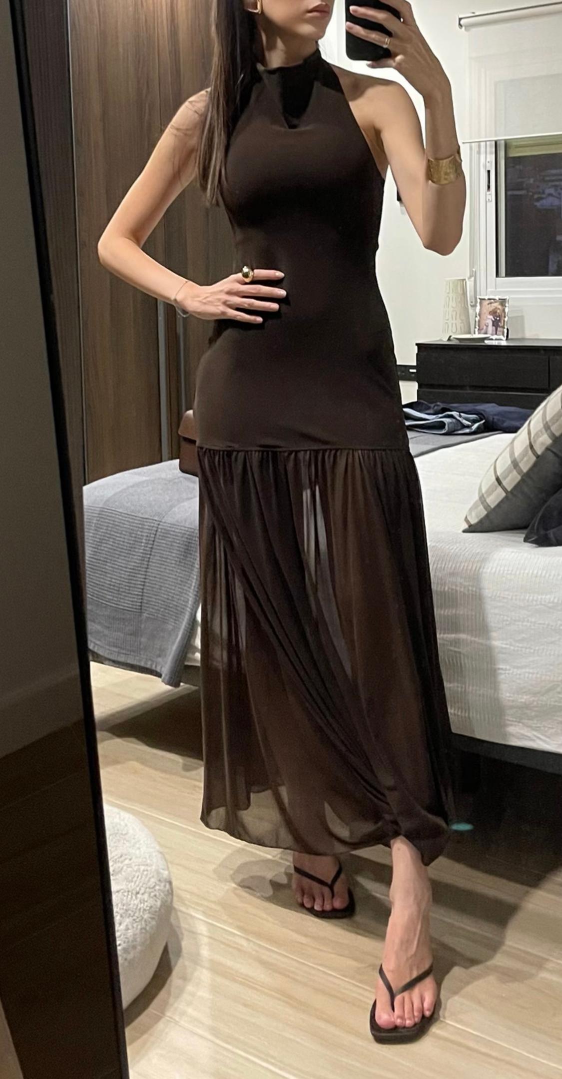 HALTERNECK DRESS WITH MATCHING DETAIL - Image 4