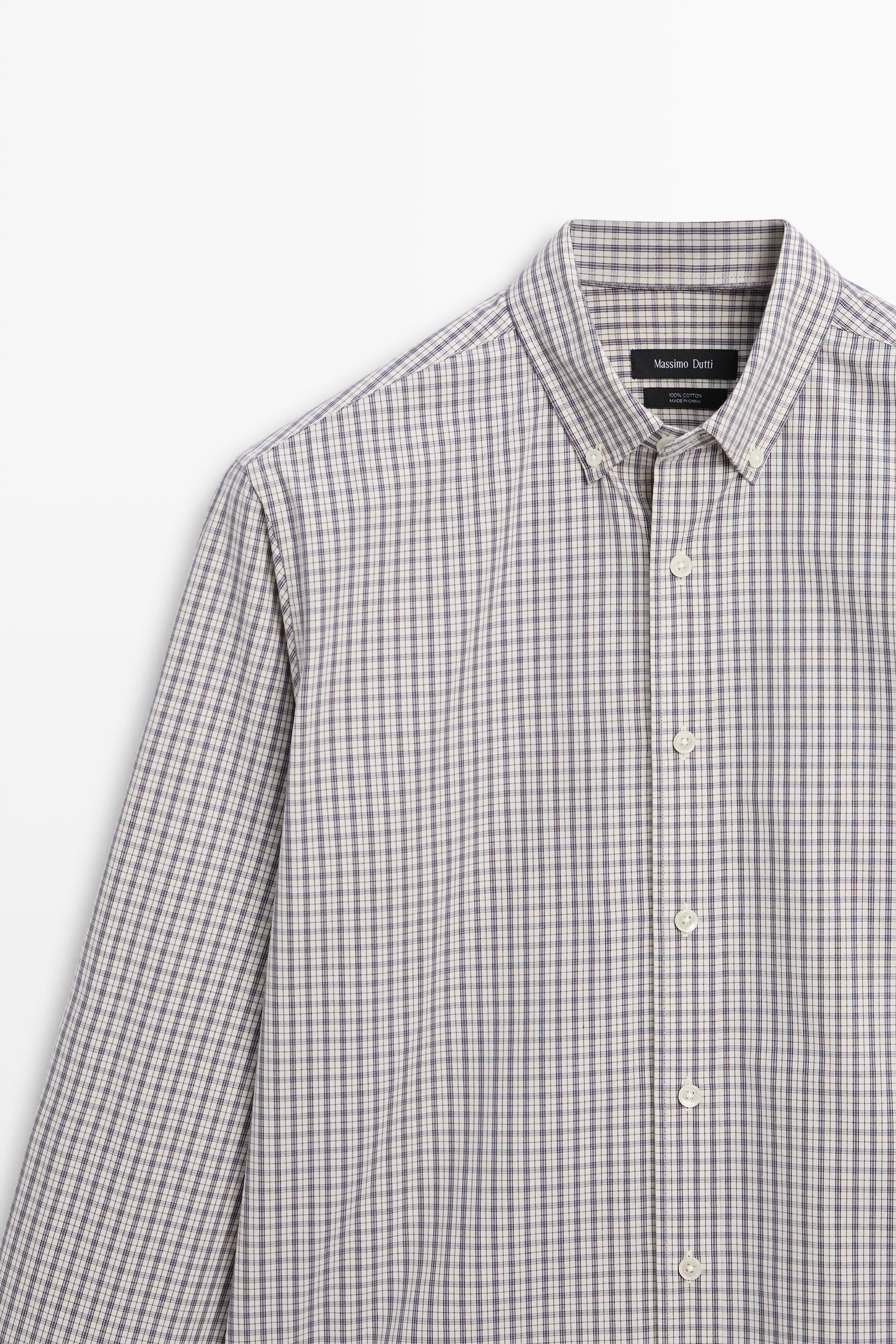Chemise regular fit à carreaux 100 % coton