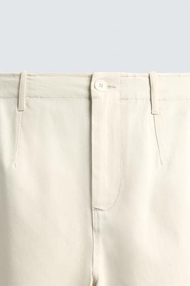 PANTALON STRUCTURÉ TWILL CEINTURE - Écru de Zara - Image 7