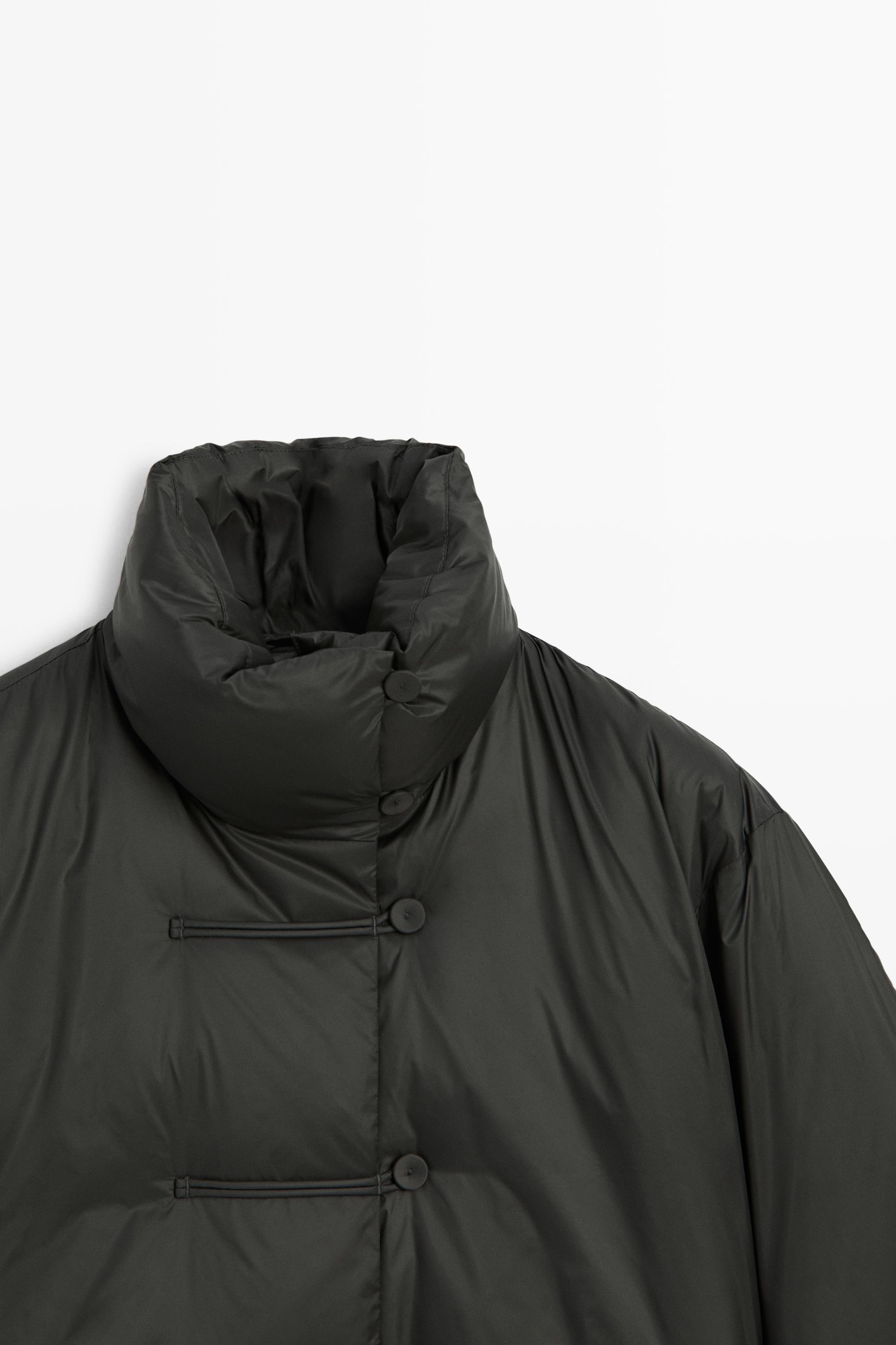 Down jacket with toggle detail
