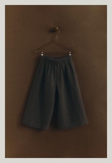 CALÇA CULOTTES COM ESTRUTURA - Marrom da Zara