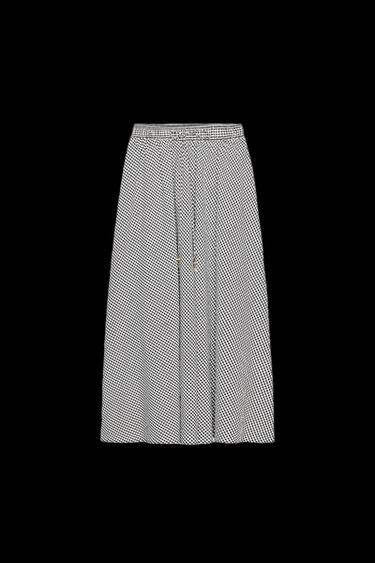 MITTELLANGER ROCK MIT VICHY-KARO - Cremefarben / Schwarz von Zara