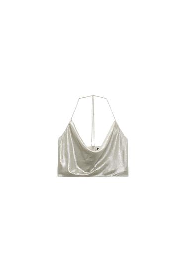 METALLIC DRAPED TOP