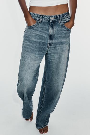 TRF MID-WAIST BAGGY DENIM JEANS - Blue by Zara