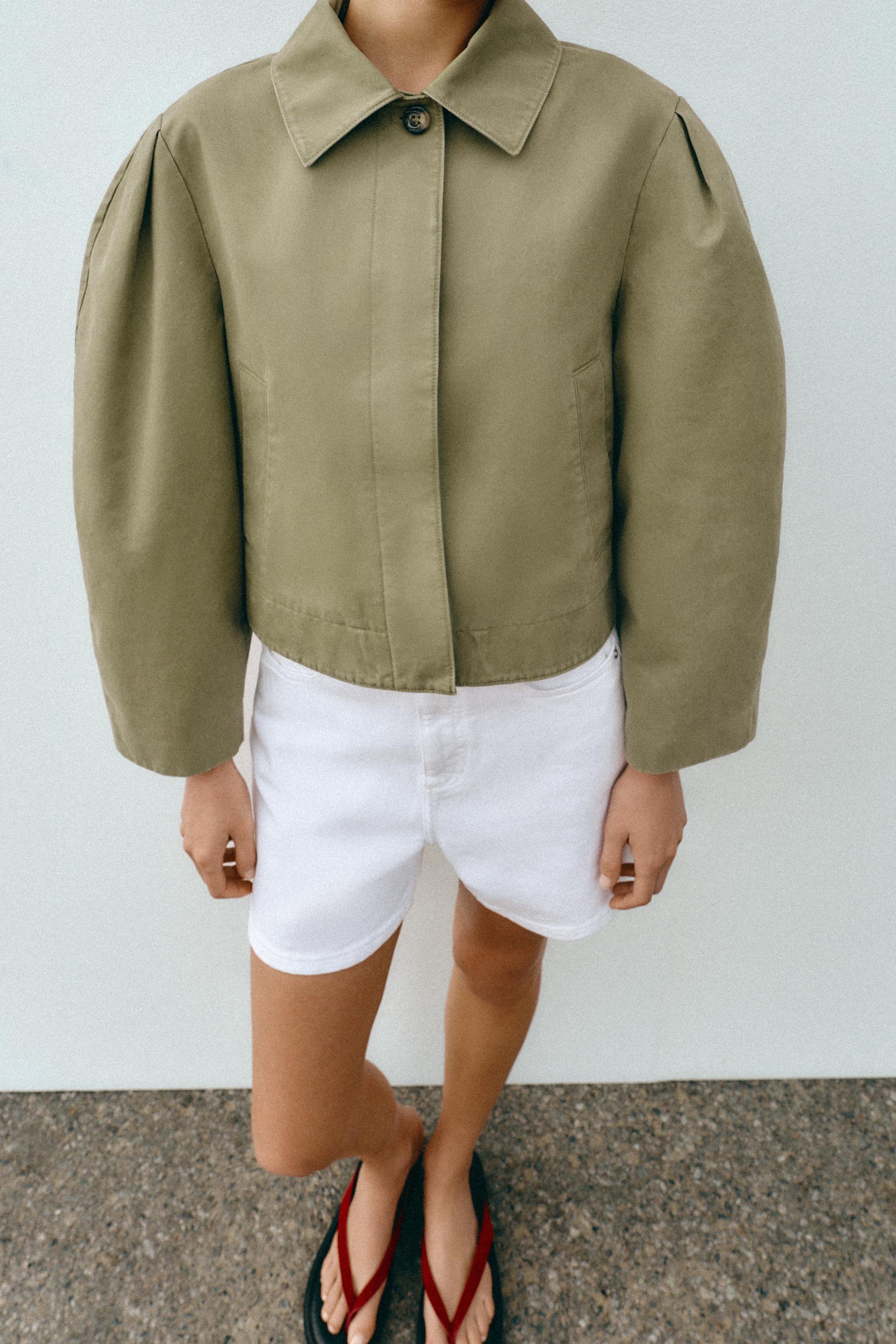 BLOUSON COURT EFFET DÉLAVÉ