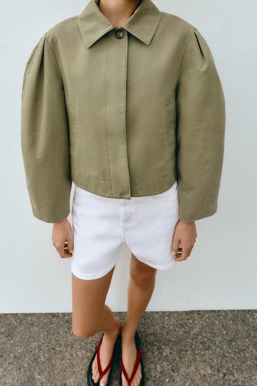 WASHED-EFFECT SHORT JACKET - Khaki by Zara - Image 3