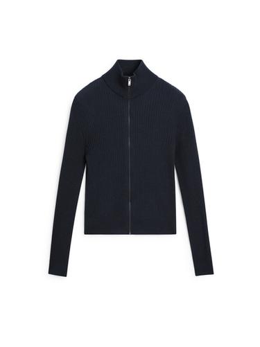 Cardigan à fermeture Éclair en laine - Bleu marine de Zara