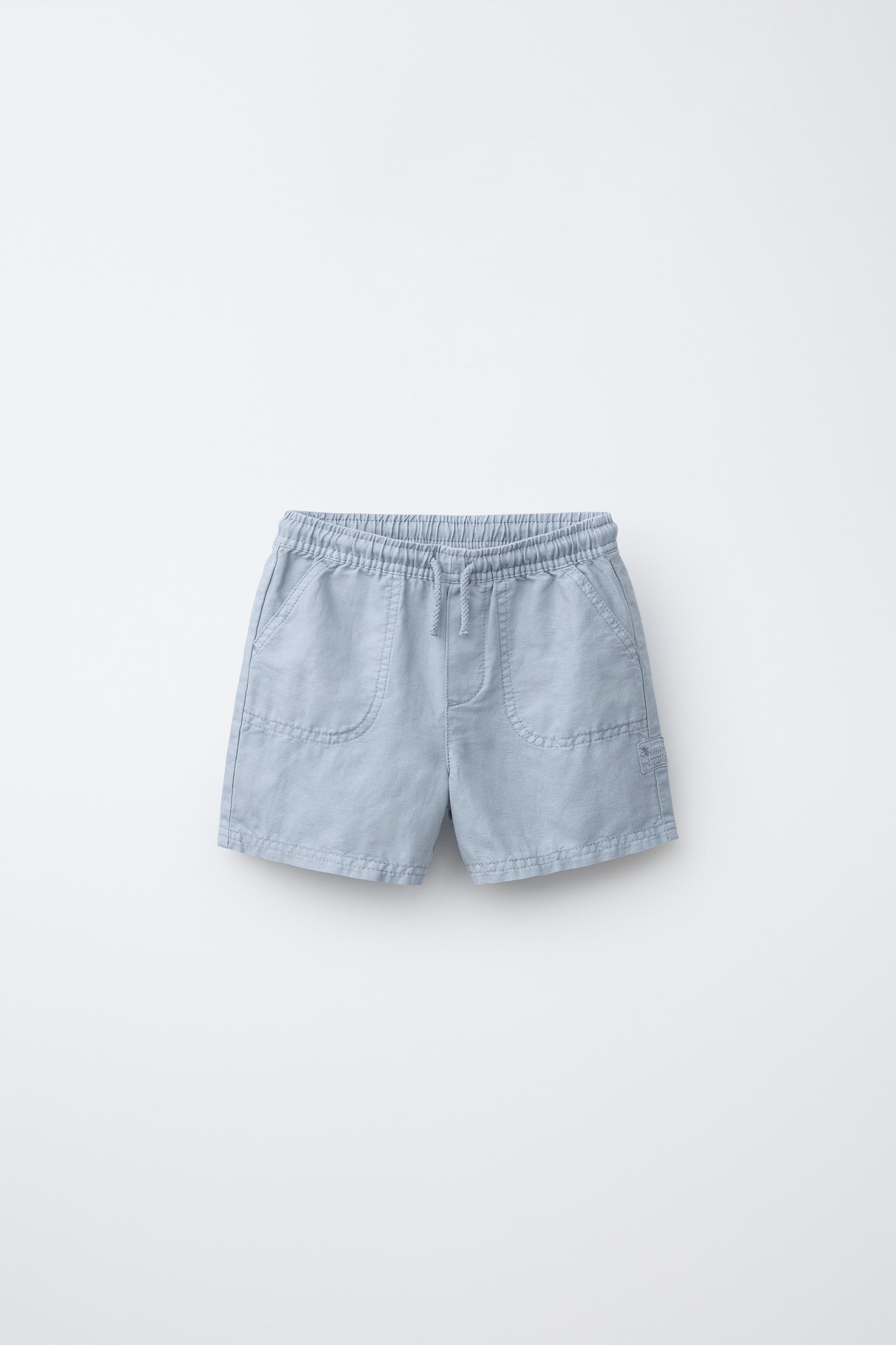 COTTON AND LINEN SHORTS
