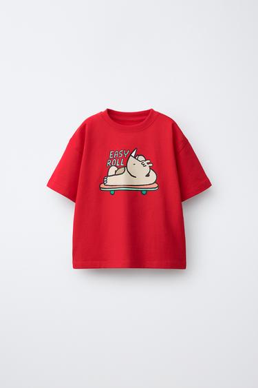 Zara MAJICA S PRINTOM ŽIVOTINJA – Crvena