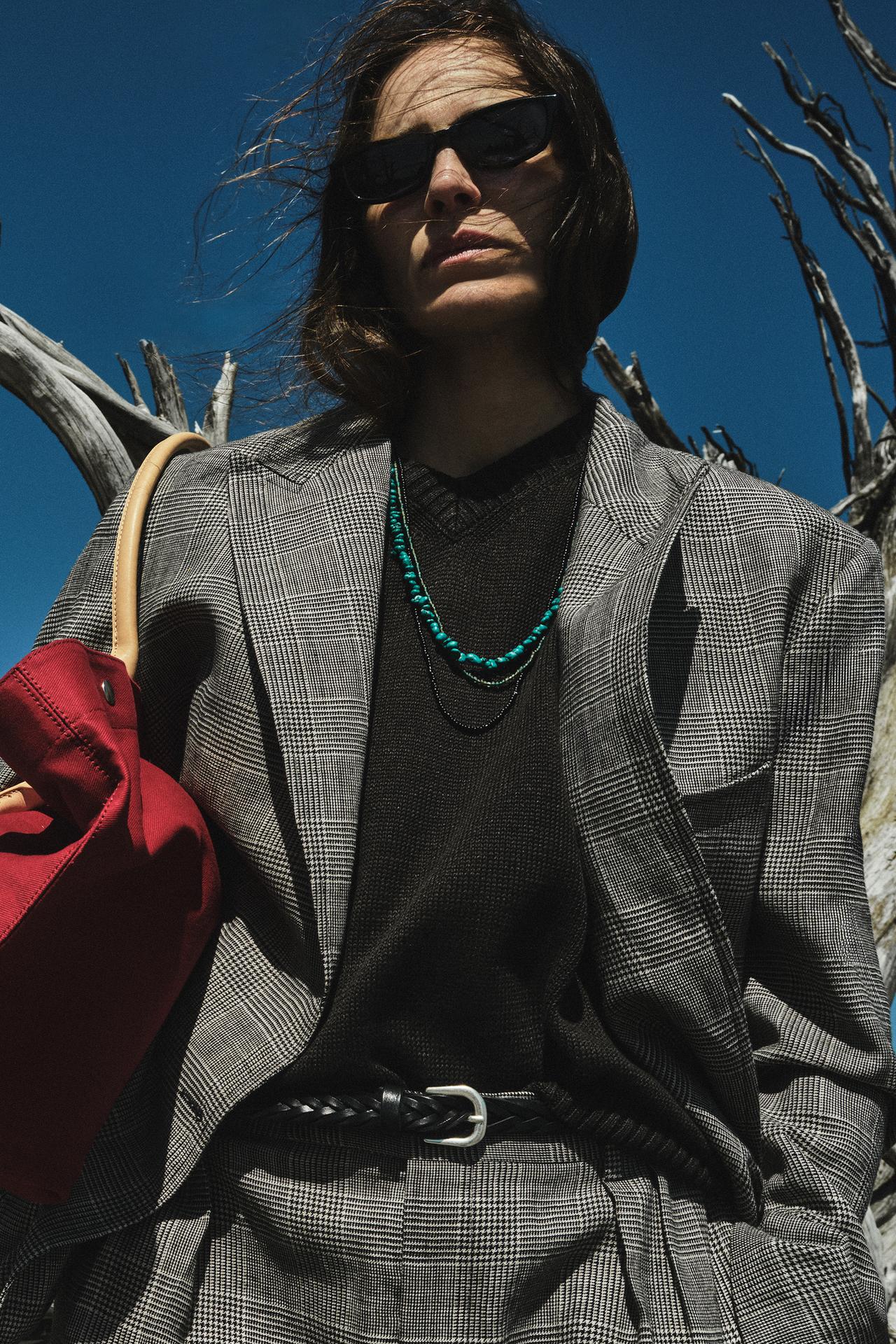 Овальные солнцезащитные очки AARON LEVINE X ZARA + плетёный кожаный ремень AARON LEVINE X ZARA