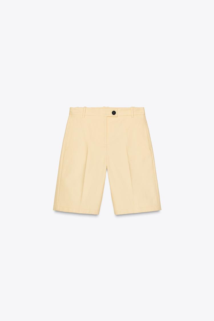 ZW COLLECTION LONG BERMUDA SHORTS - Light yellow by Zara - Image 3