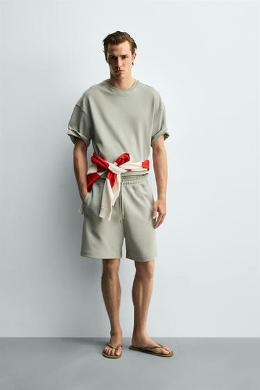 RELAXED FIT INTERLOCK SWEATSHIRT - washed green by Zara - Image 0