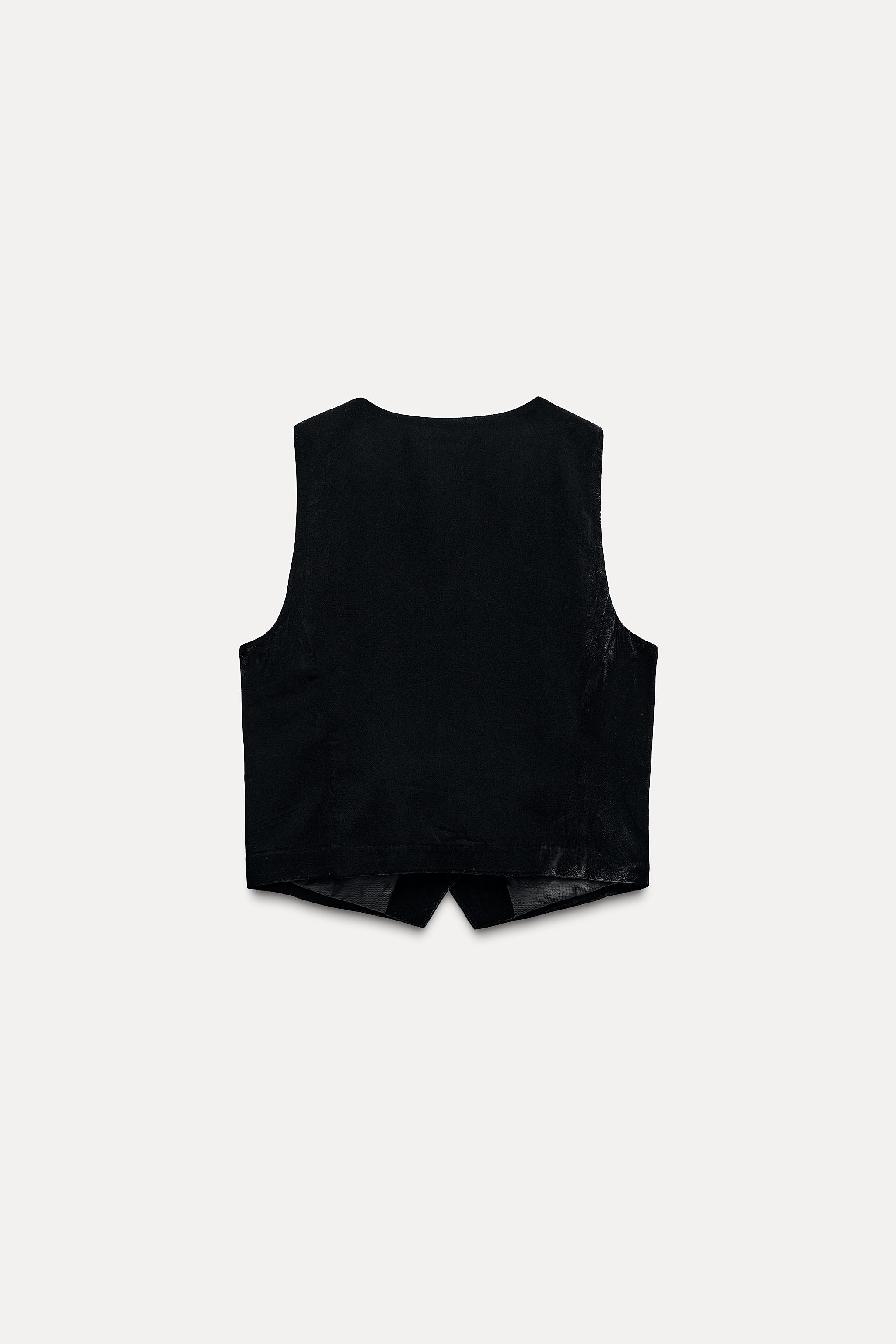 FITTED VELVET VEST - Black | ZARA United States FITTED VELVET VEST - Black | ZARA United States