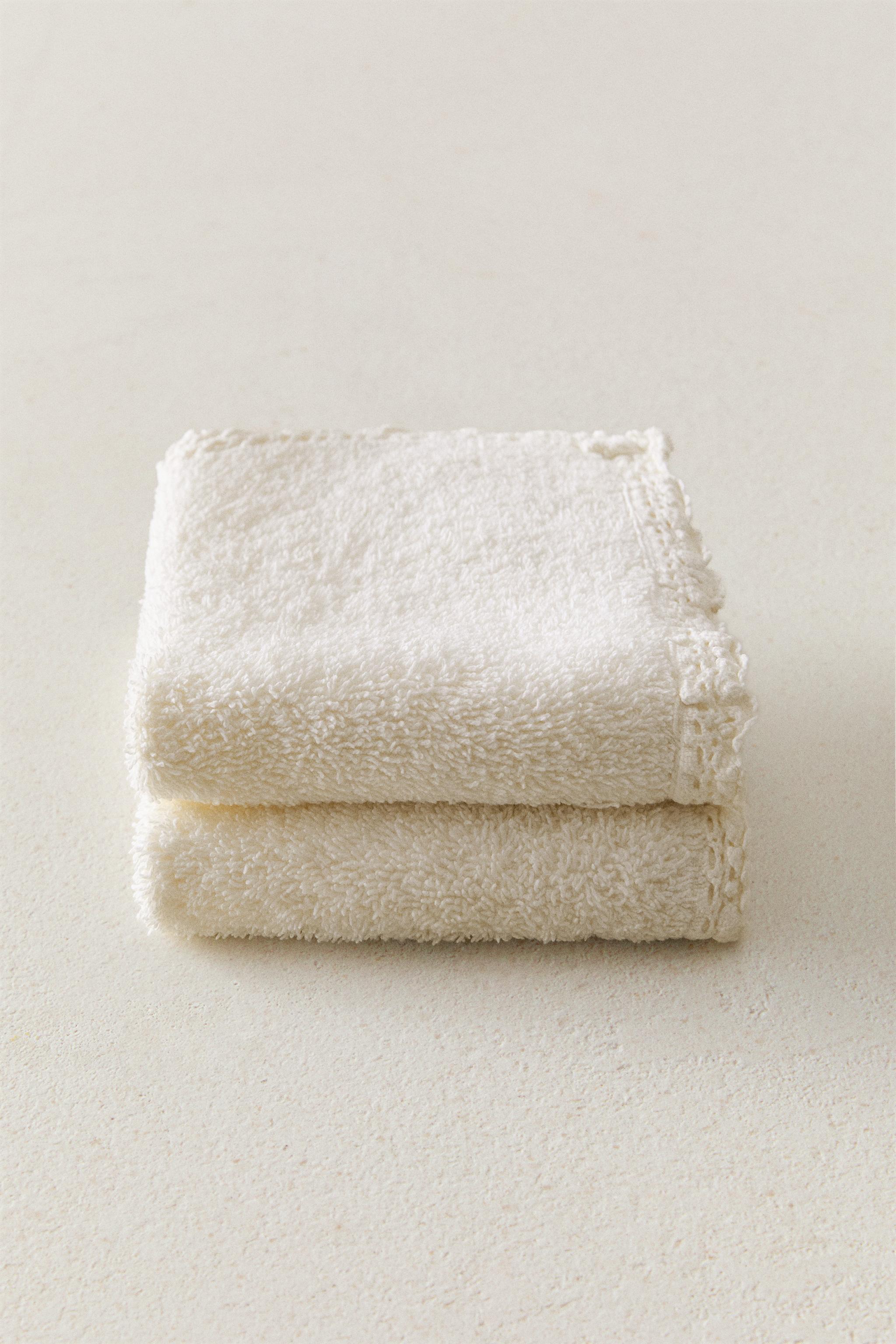 CROCHET EDGE GUEST TOWEL 2-PACK