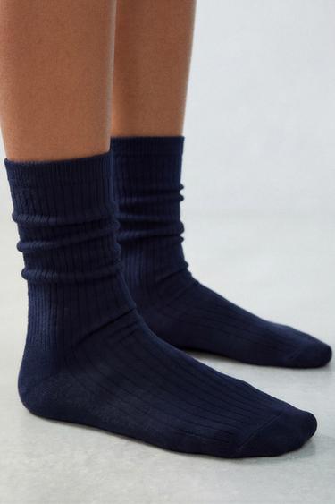 FOUR-PACK OF KNEE-HIGH SOCKS - Navy blue by Zara