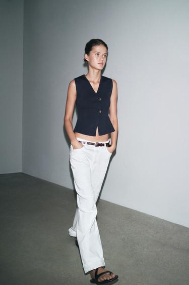 PLAIN KNIT VEST TOP - Navy blue by Zara - Image 0