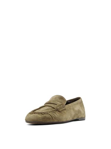 Mocassins croûte de cuir souples - Vert d'eau de Zara