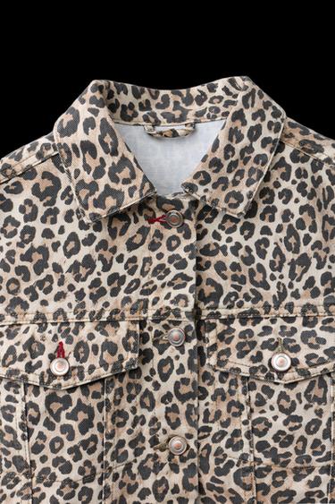 JEANSJACKE MIT ANIMALPRINT - Braun von Zara