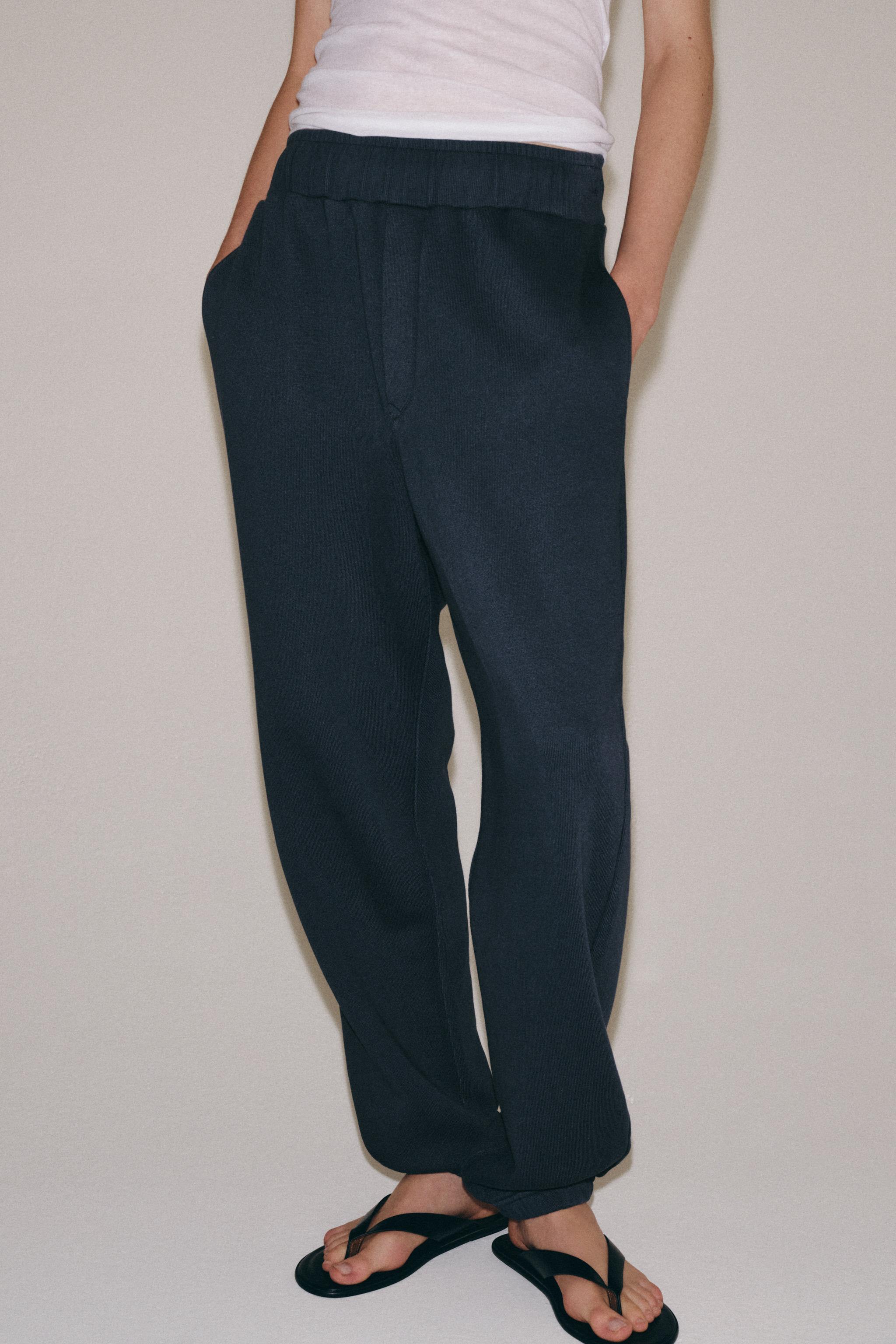 WASHED EFFECT PANTS — Indigo